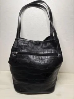 【美品 】BOX21 本革 2WAYバケットバッグ ショルダーバッグ ブラック