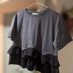 OPAQUE.CLIP フリル切替 半袖カットソー