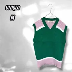 【ユニクロ×マルニ】ポップコーンニットVネックベスト カジュアル ガーリー M