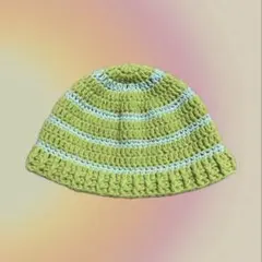 ビーニー　クロシェハット　クラッシャーハット　ハンドメイド