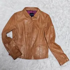 トゥモローランドコレクション　2way　レザージャケット　キャメル　ラムレザー