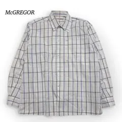 マックレガー チェック柄 長袖シャツ ★【M】 白 ブルーライン 春物 メンズ