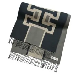 COACH コーチ マフラー グレー 水色 オーバーサイズ 分厚め レディース