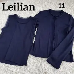 レリアン Leilian アンサンブル リブニット カーディガン ノースリーブのサムネイル