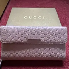 GUCCI グッチ マイクログッチシマ 長財布 ピンク 282434 - メルカリ