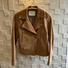 Spick&Span スピック&スパン　ブラウンライダースジャケット