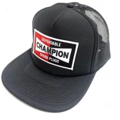 CHAMPION BIGパッチ　トラッカーキャップ　　ブラック　アメカジ