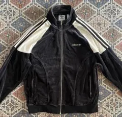 adidas アディダスオリジナルス　トラックジャケット　ベロア　黒白