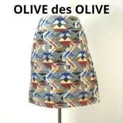 OLIVE des OLIVEオリーブデオリーブ刺繍模様タイトスカートM 美品のサムネイル