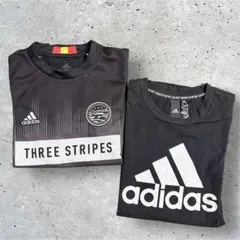 【2枚セット】アディダス 半袖Tシャツ 150 吸汗速乾 ビッグロゴ 黒 男の子のサムネイル