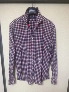ハイド即完売品　貴重なチェック柄お洒落着ドレスシャツ　　　　　　神サイズＸＬのサムネイル