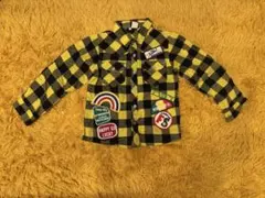 子供服　黄色　チェックシャツ