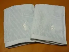 ラルフローレン★ウォッシュタオル・ハンドタオル★水色×白ポニー刺繍★２枚セット