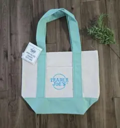 TRADER JOE'S ミニ　エコバッグ パステル　グリーン　トート