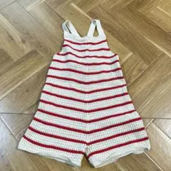 ZARA BABY赤白 ボーダー デニム パンツ 4y 110 【訳あり】