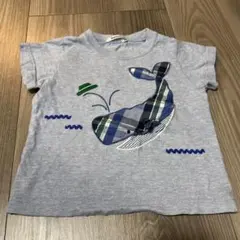 familiar クジラ刺繍 Tシャツ 100cm