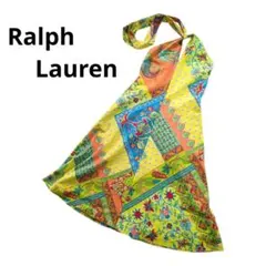 Ralph Lauren 花柄 ペイズリー ホルターネック ロングワンピース Мのサムネイル