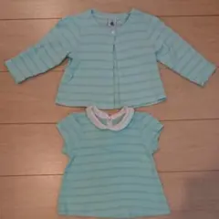 プチバトー Tシャツとカーディガンのセット