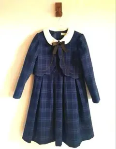 BEAMS ネイビー チェック柄 ワンピース 120cm