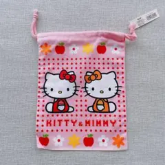 サンリオ ハローキティ カオハナ 当時品 巾着 ピンク - メルカリ