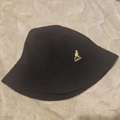 KANGOL カンゴール　ハット　バケットハット　Lサイズ　黒　金