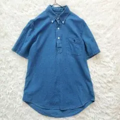 【良品】ラルフローレン 半袖シャツ プルオーバーシャツ シアサッカー素材 M