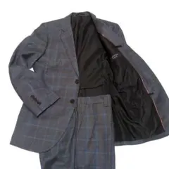 美品　エポカウォモ　スーツ　セットアップ　46 チェック　グレー