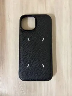 iPhone15用ケース ブラック レザー調