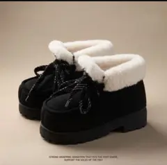 ムートンブーツ スノーシューズ 防寒靴 滑り止め ふわふわ ファー 厚底