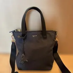 agnes b. アニエスベー 2wayショルダーバッグ ハンドバッグ ブラック