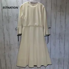 【ESTNATION】エストネーション ワンピース 38 ホワイト リボン