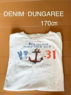 DENIM DUNGAREE デニムダンガリー白Tシャツ 170cmパパママ半袖のサムネイル