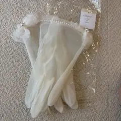 Chérie CG-509 ホワイトウェディンググローブ　リボングローブ