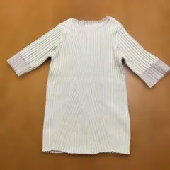 Bab リブニット 半袖カットソー ベージュのサムネイル