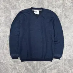 美品 MHL. マーガレットハウエル 紺 Vネックセーター メンズ Mサイズ