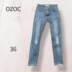 OZOC オゾック デニムパンツ ブルー 36 ダメージ加工風 裾デザインのサムネイル