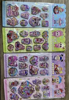 カラフルキャラクターシール4シートセット