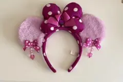 ミニーマウス風カチューシャ 紫色 ピンク色