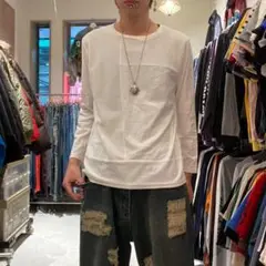 THE SHOP TK y2kアーカイブ サーマル ワッフル切り替え カットソー