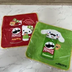 サンリオ　プリングルス　キティ　シナモンロール　バンドタオル　赤　緑