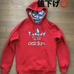 adidasアディダス 赤 パーカー