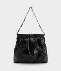 値引き中CHARLES&KEITH ドゥオブレードチェーンハンドルホーボーバック