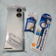 お値下げ‼️★文具３点セット★ クルトガ ブルー ・富士山消しゴム・ ペンケース