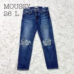 極美品　マウジー　MOUSSY MVS クラッシュデニム　ブルー　ジーンズ