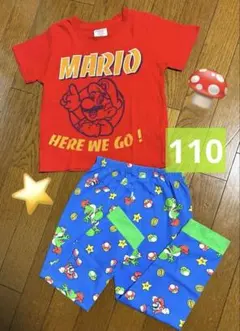 マリオ パジャマ 上下セット 110cm 半袖 Tシャツ ユニバ