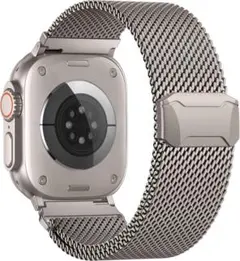 【新品】AppleWatch 交換用バンド チタン メッシュ マグネット式留め金