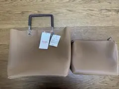 BEAMS HEART ベージュ ハンドバッグ ポーチセットのサムネイル