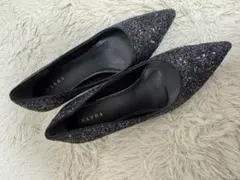 RANDA ブラック・グリッター ハイヒール