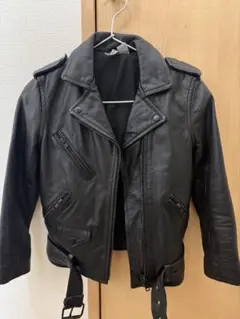 ブラック リアルレザー ライダースジャケット