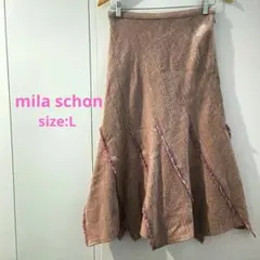◇美品◇ mila schon フレアスカート L ロング ピンク ツイードのサムネイル